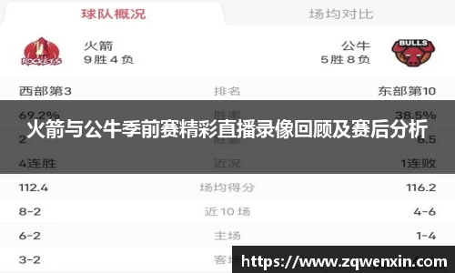 火箭与公牛季前赛精彩直播录像回顾及赛后分析